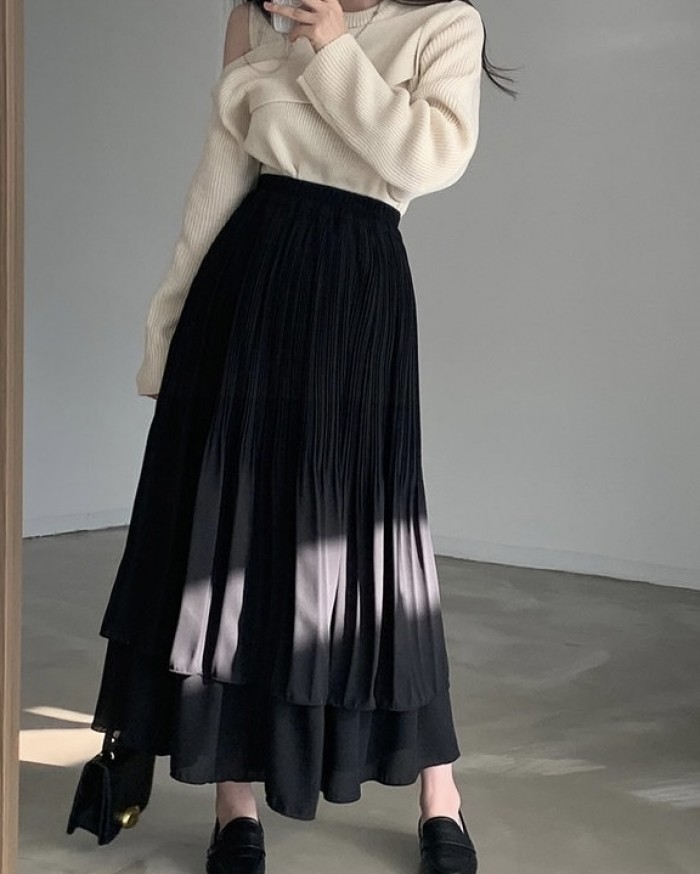 FLOWY PLEATED PANTS - Black