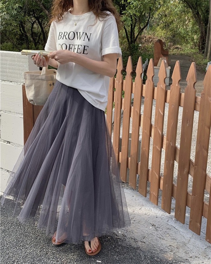 Plus size clearance grey tulle skirt