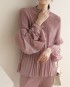 Pleated ruched sleeve blouse