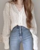 Crotchet knit button cardigan