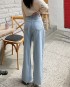 Denim pants with pleats