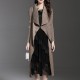 Long pleated open cardigan