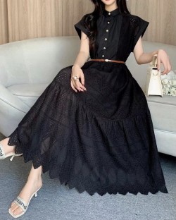 Eyelet dress with inner slipdress