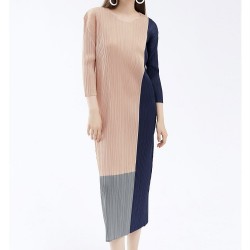 Pleated Colorblock dress