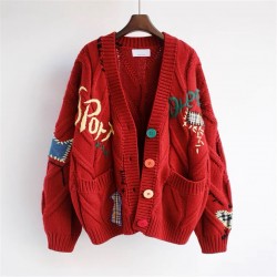 Oversized Graffiti knit cardigan