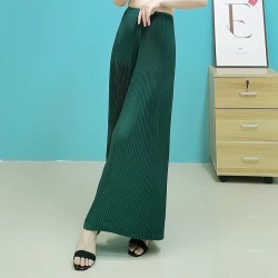 Pleated palazzo pants long