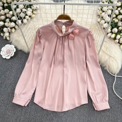 Blouse with rose detail