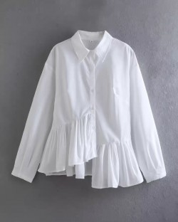 Asymmetrical ruffle blouse