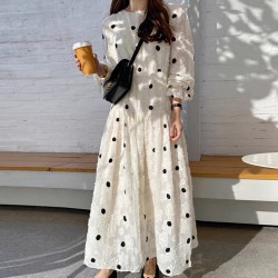 Long polka dot dress