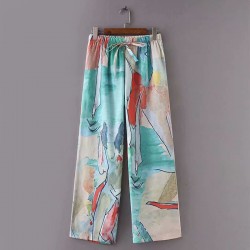 Watercolor Print Pants