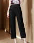 Pleated straight pants