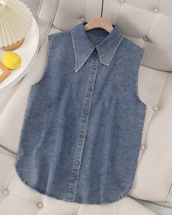 LM+ Sleeveless denim top