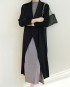 Pleated long waterfall cardigan