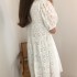 Puff sleeve eyelet dress