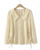 LM+ Ruched waist button blouse