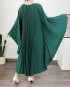 Pleated flare batwing dress