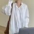 Oversized ruffle neckline blouse