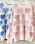 Heart knit pullover f1