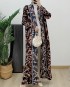 Pleated long motif cardigan