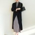 Pleated long waterfall cardigan