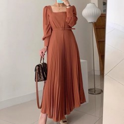 Dress with pleats