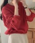 Accented hem knit pullover