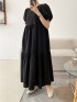 Puff sleeve long dress