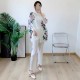 [PREMIUM] Floral pleated blouse and pants set