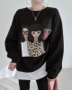 Graffiti face motif pullover