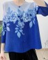 Pleated Floral Button Blouse