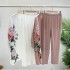 [PREMIUM] Floral pleated blouse and pants set