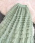 Long candy color ruffle skirt