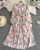 Floral dress with sash