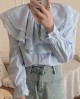 Oversized lace collar blouse