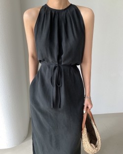 Halter dress with pockets