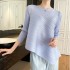 Pleated asymmetrical blouse