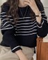 Stripe knit pullover