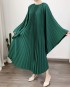 Pleated flare batwing dress