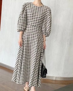 Tweed motif dress