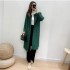 Pleated long two-way cardigan