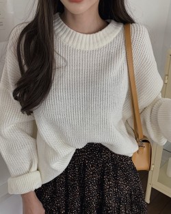 Candy color knit pullover