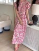 Floral petal sleeve dress