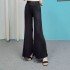 Pleated flare palazzo pants