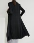 Pleated long waterfall cardigan