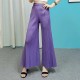 Pleated flare palazzo pants