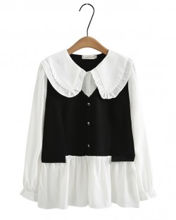 LM+ Combination babydoll blouse