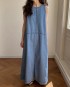 Sleeveless denim dress