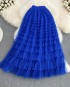 Long candy color ruffle skirt