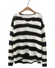 LM+ Stripe V-neck knit pullover