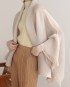 Pleated cape with tassel